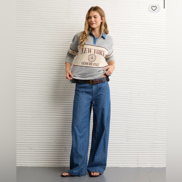 American Eagle‎ Oversized Destination Polo Shirt Women’s Size: Medium - Picture 2 of 6